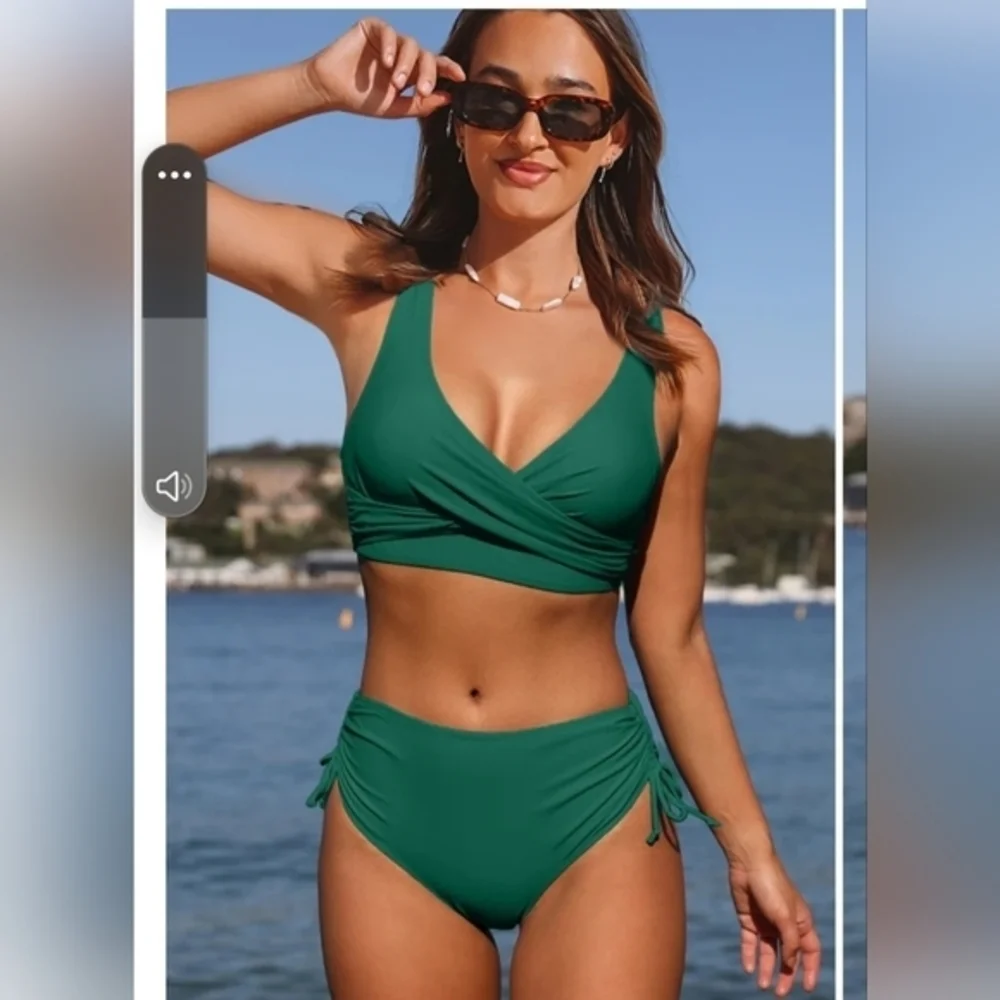 Beachsissi‎ green bikini bathing suit NWT